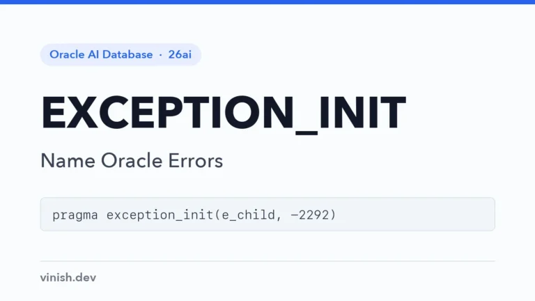 How to Name Oracle Errors with PRAGMA EXCEPTION_INIT