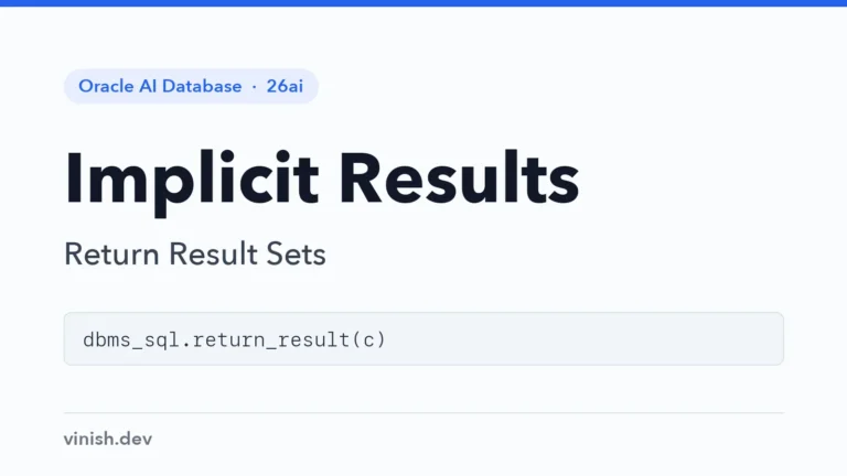 How to Return Implicit Results from PL/SQL