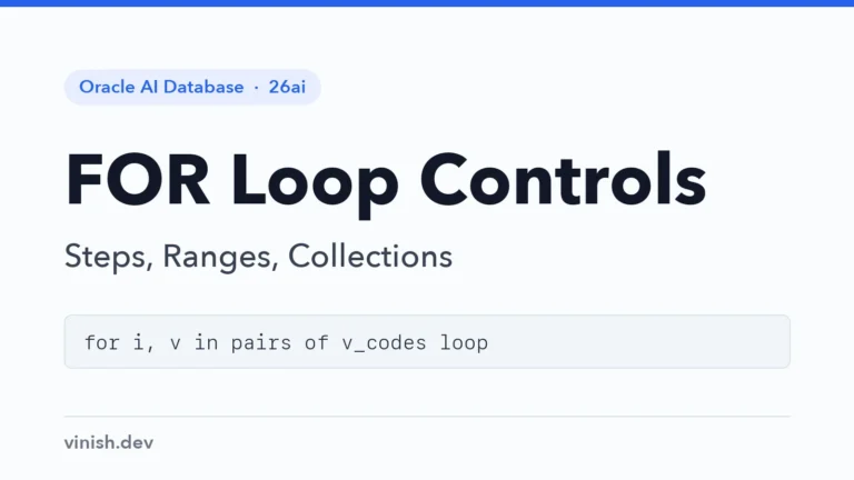 How to Use FOR Loop Iteration Controls in PL/SQL