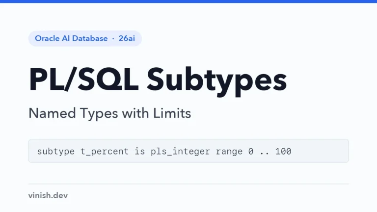 How to Define Subtypes in PL/SQL