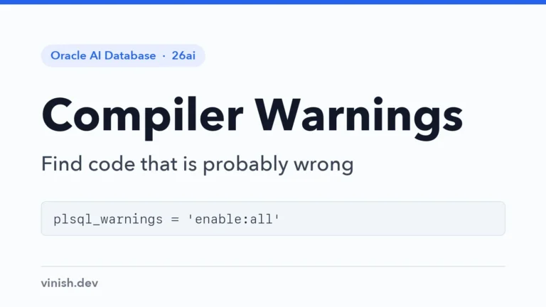 How to Use PL/SQL Compiler Warnings