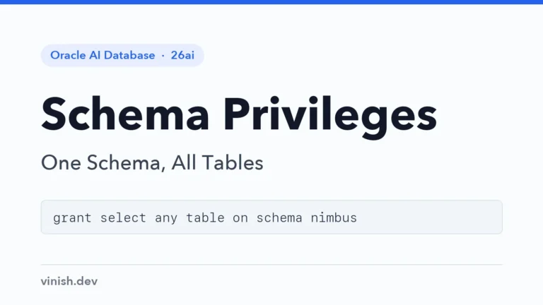 How to Grant Schema Privileges in Oracle