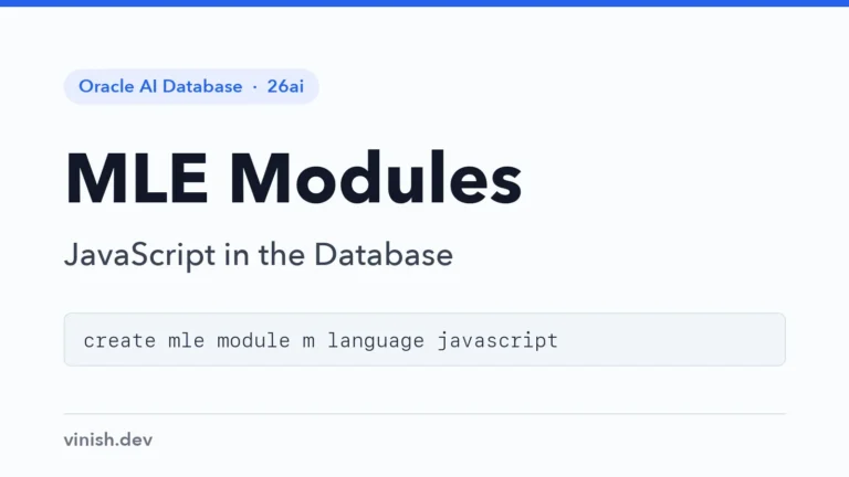 How to Run JavaScript in Oracle with MLE Modules