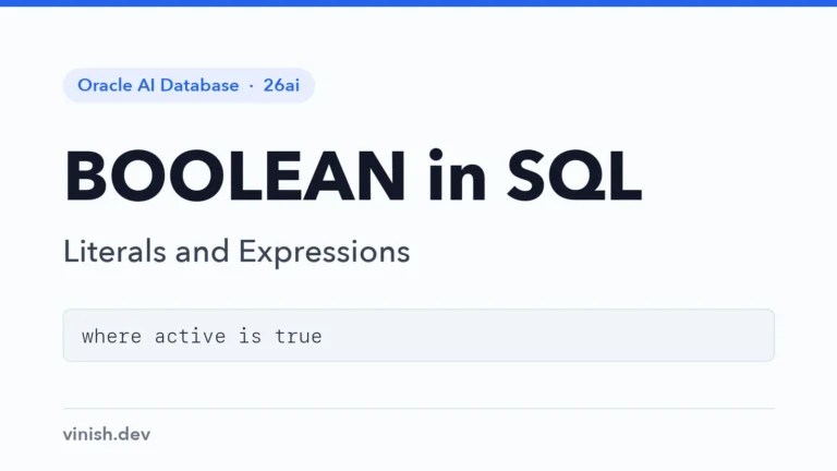 Oracle Boolean Literals and Expressions in SQL