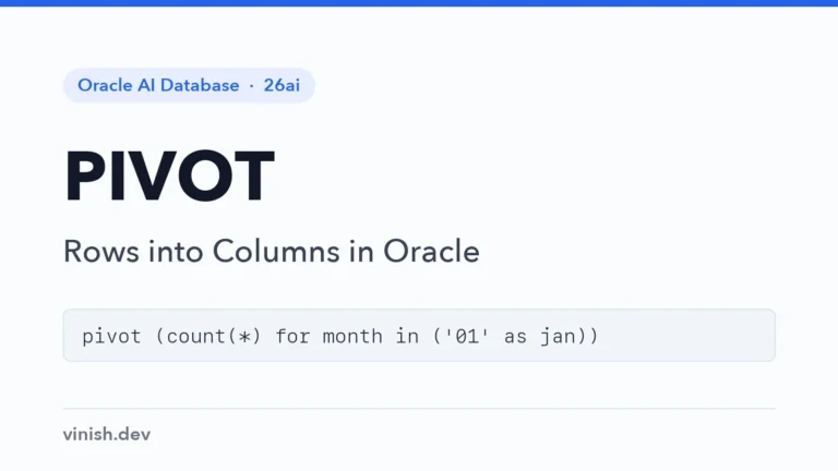 How to Pivot Rows into Columns with PIVOT in Oracle