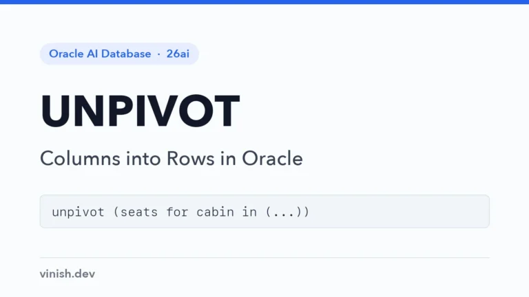 How to Turn Columns into Rows with UNPIVOT in Oracle