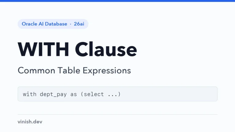 How to Use the WITH Clause in Oracle SQL