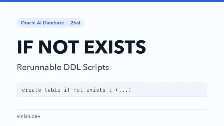 How to Use IF NOT EXISTS in Oracle DDL