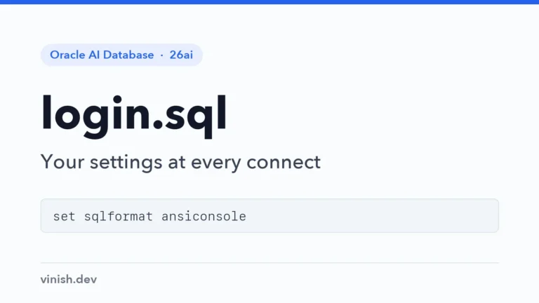How to Set Up login.sql for SQLcl