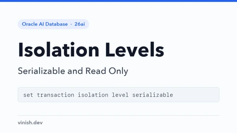 How to Set Transaction Isolation Levels in Oracle