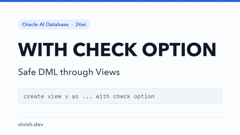 How to Use WITH CHECK OPTION on Oracle Views